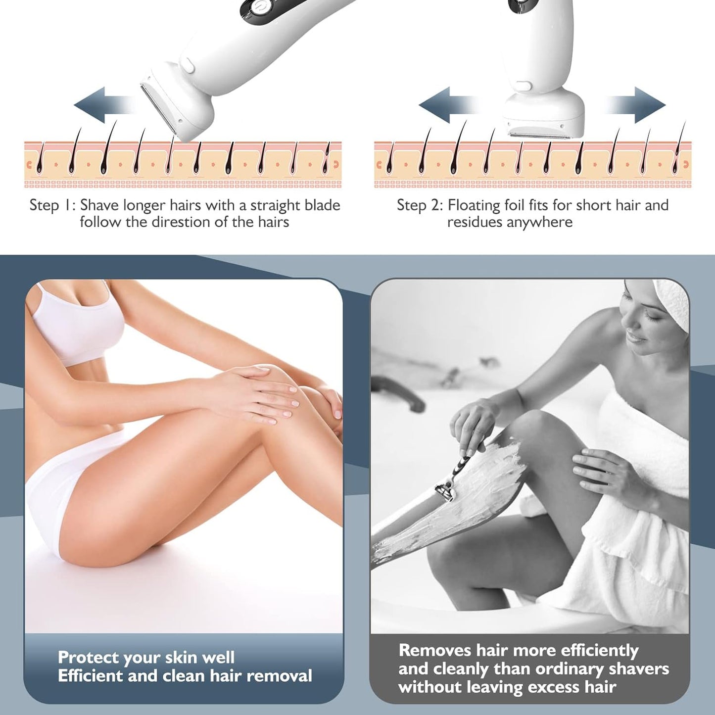 2 in 1 Electric Women Shaving With Lighting | Upgraded Version