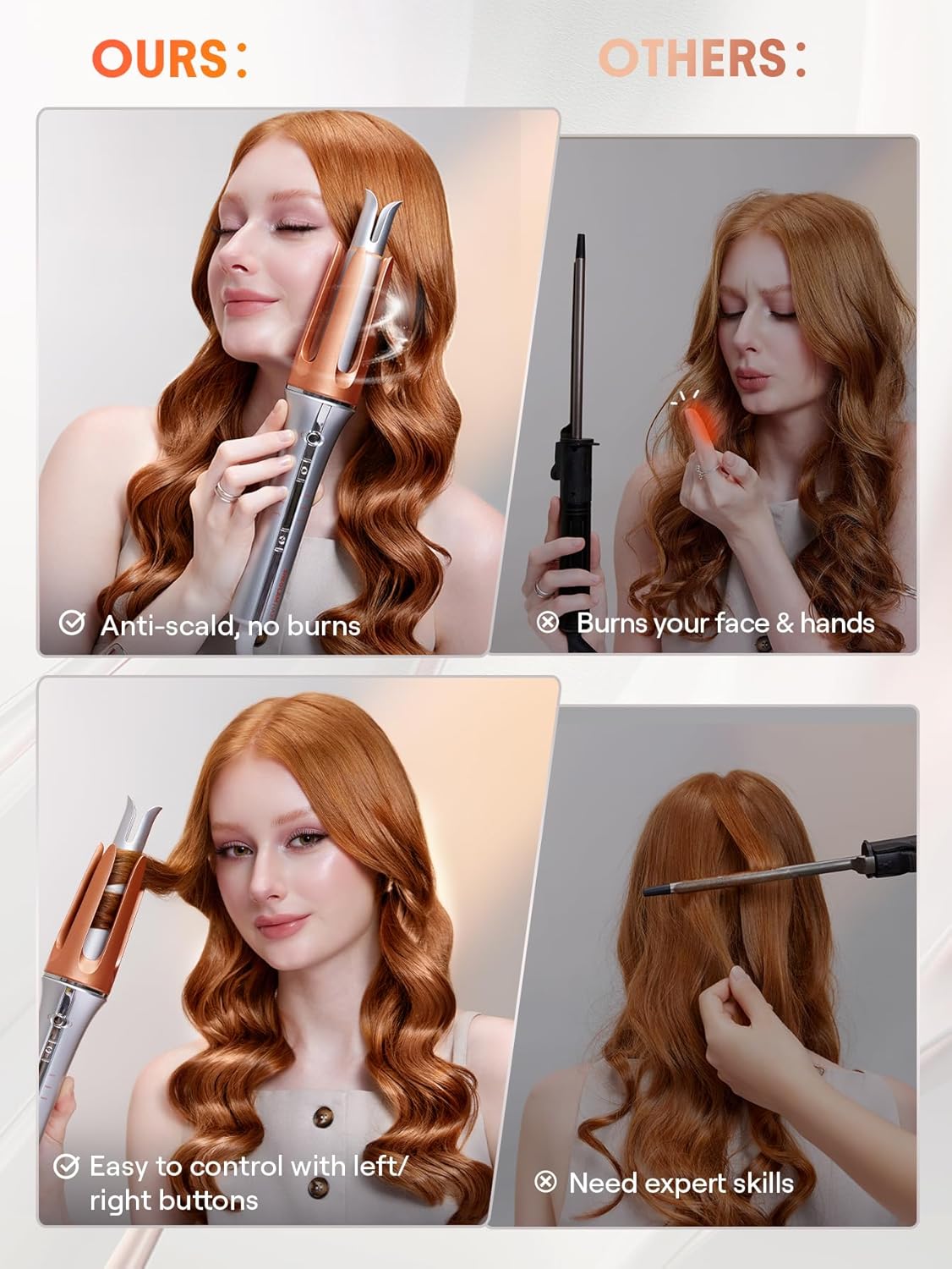 Professional Auto Rotating Curling Iron - 2 Way Rotation