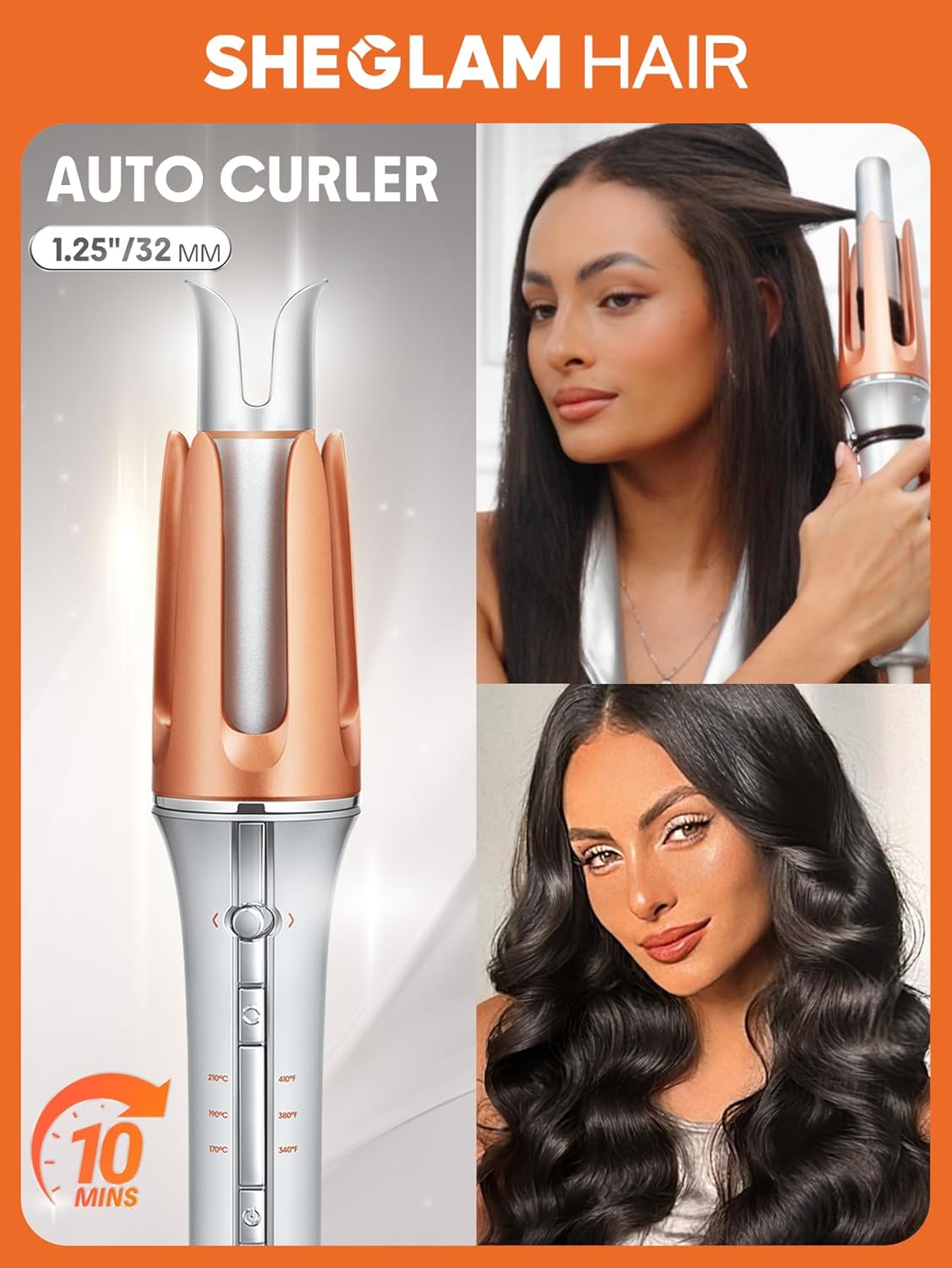 Professional Auto Rotating Curling Iron - 2 Way Rotation