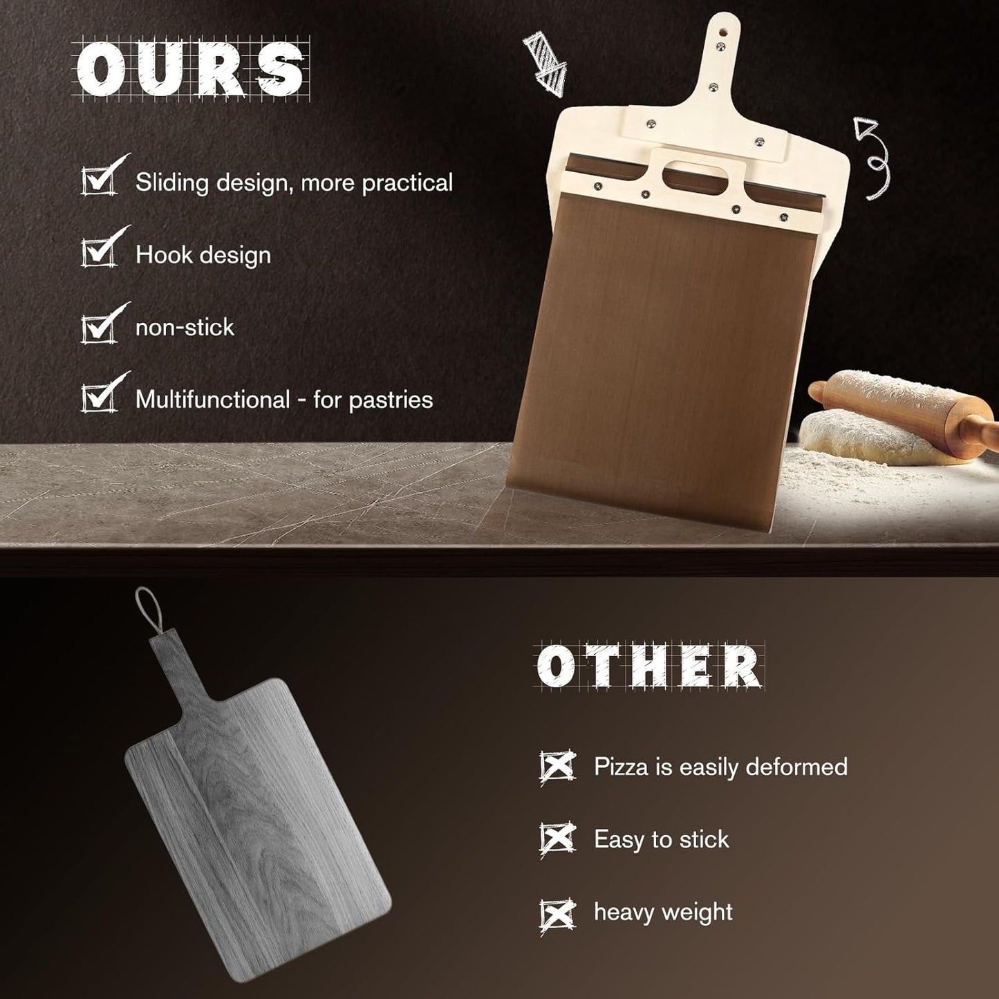 Upgraded Sliding Pizza Shovel