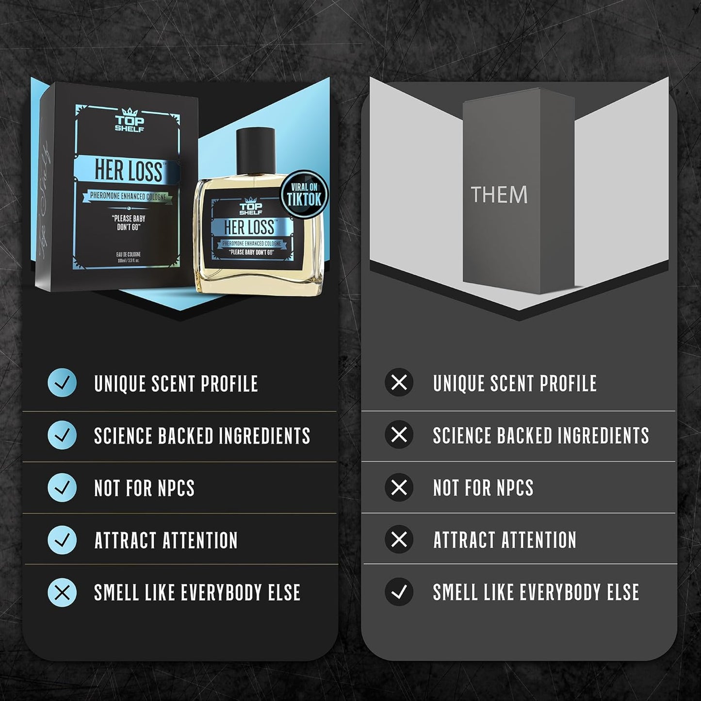 Her Loss - Pheromone Cologne for Men | Raw Attraction & Confidence