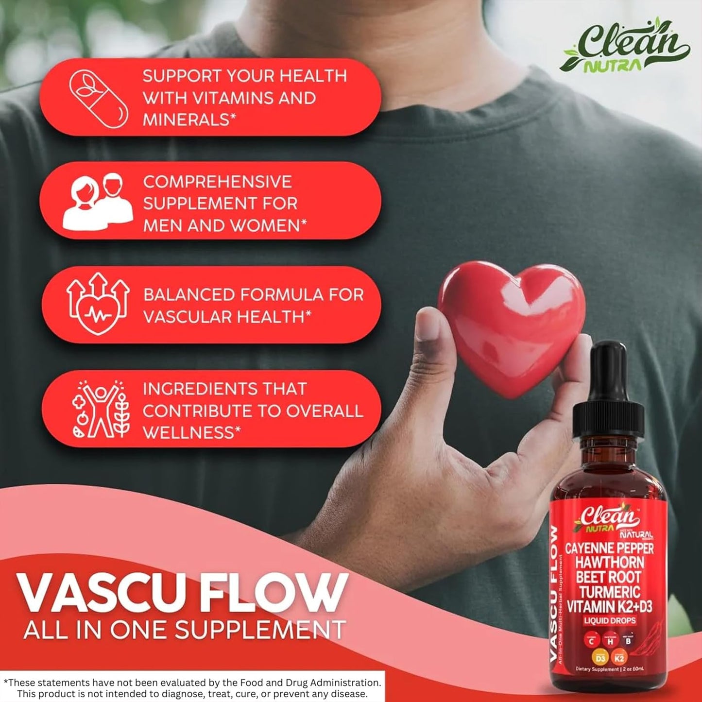Clean Nutra VascuFlow – Cayenne & Herbal Drops.