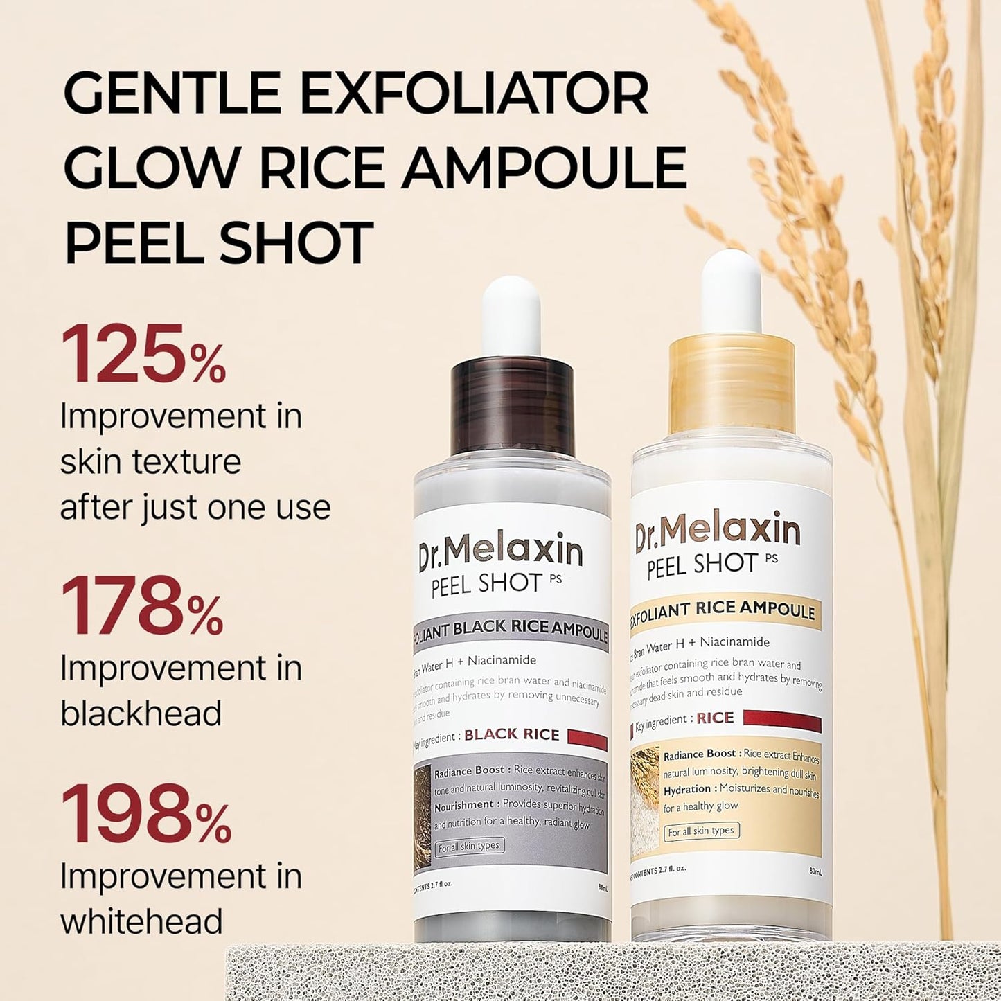 Peel Shot Glow Rice Ampoule Duo – Brightening & Hydrating Serum