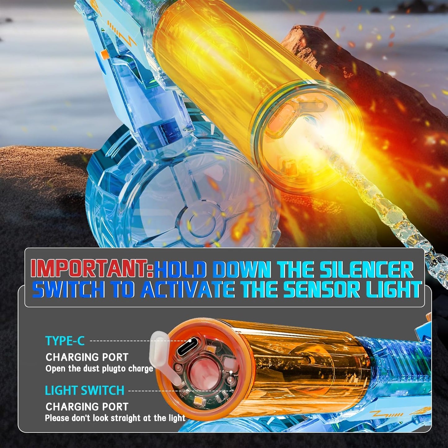 Desert Eagle – Electric Light Edition Water Gun