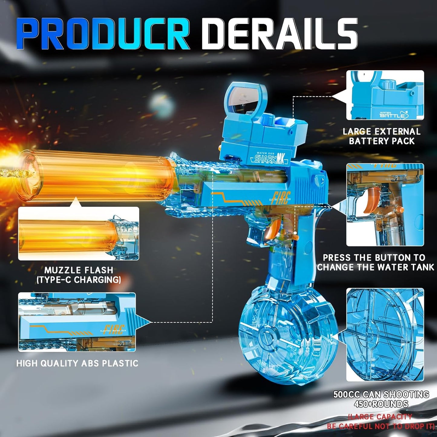 Desert Eagle – Electric Light Edition Water Gun