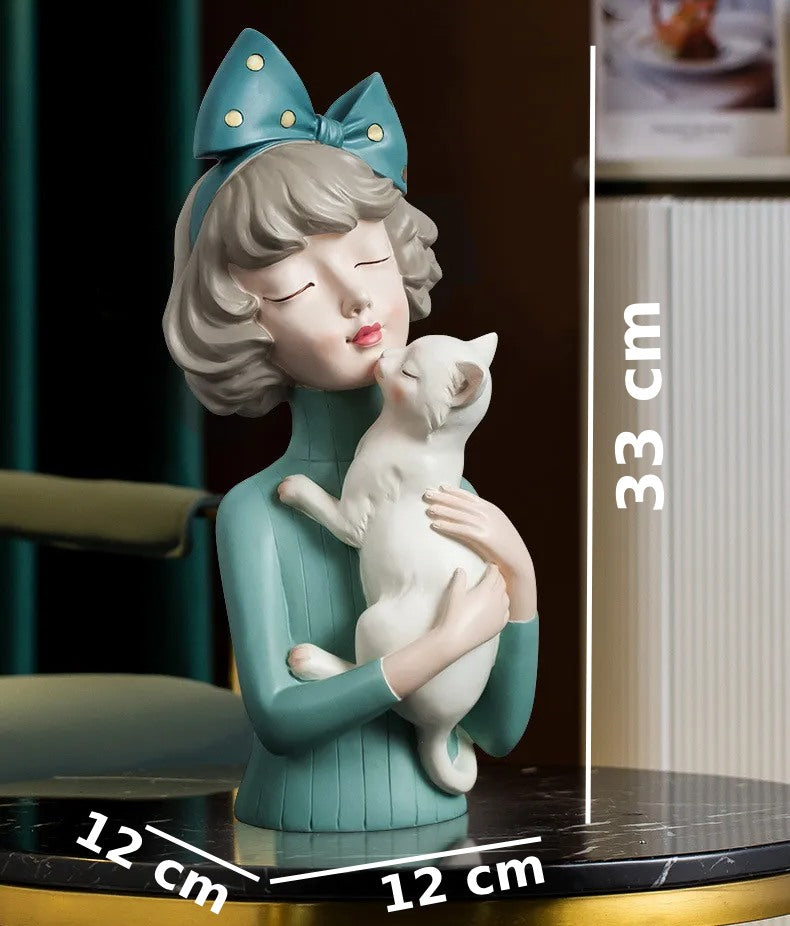 DADINE4U™ HANDMADE GIRL STATUE DECORATION