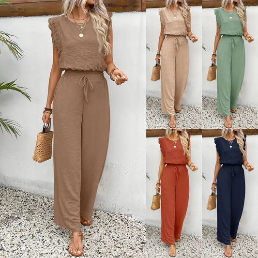 Sophia Lace Trim Two-Piece Set