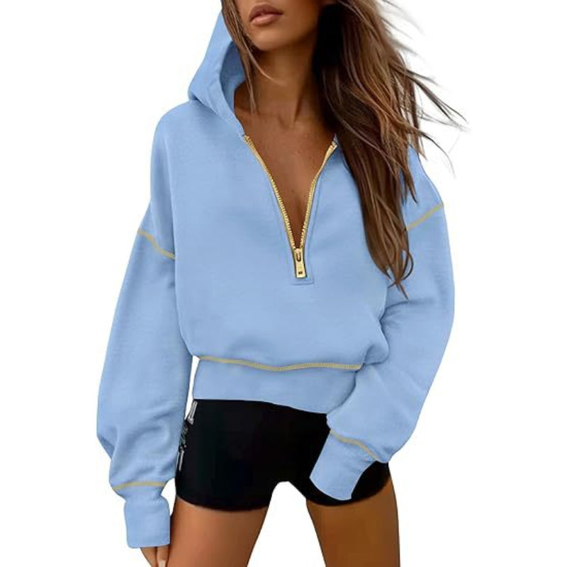 Women’s Cropped Fleece Half-Zip Hoodie