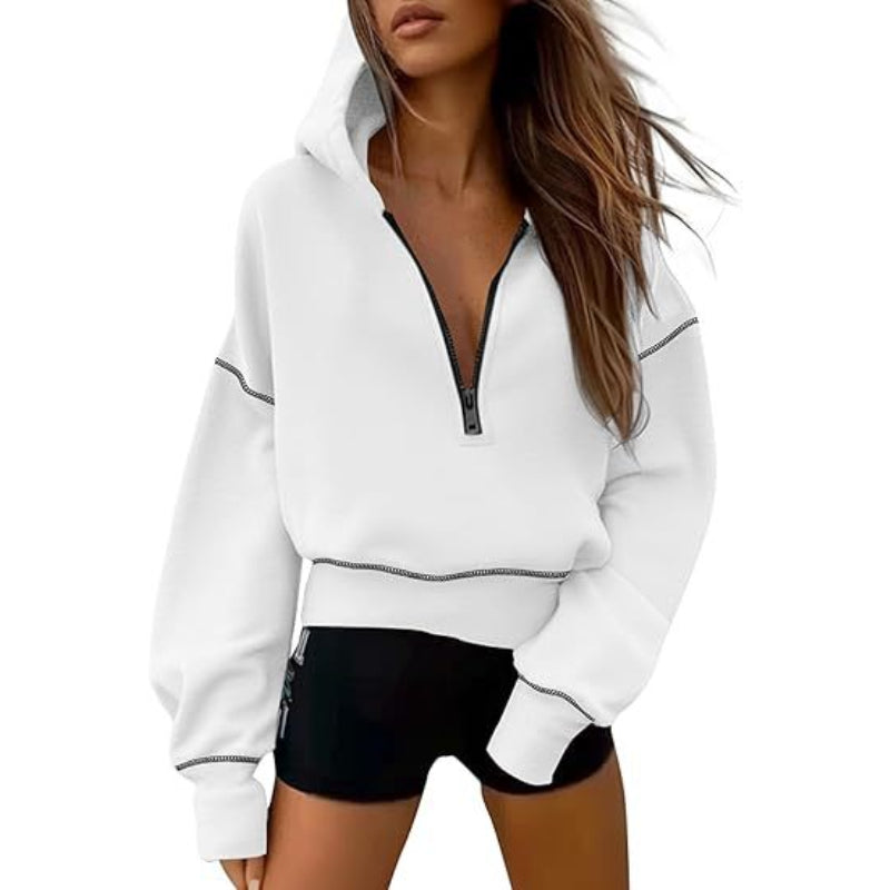 Women’s Cropped Fleece Half-Zip Hoodie