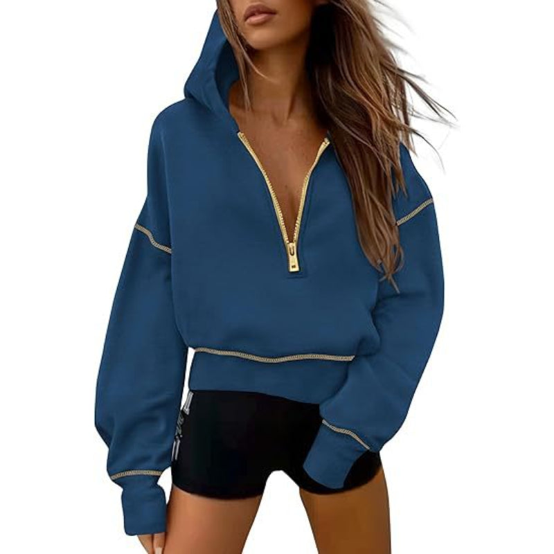 Women’s Cropped Fleece Half-Zip Hoodie