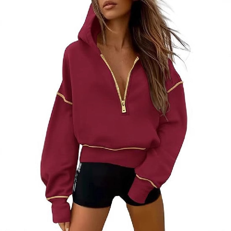 Women’s Cropped Fleece Half-Zip Hoodie