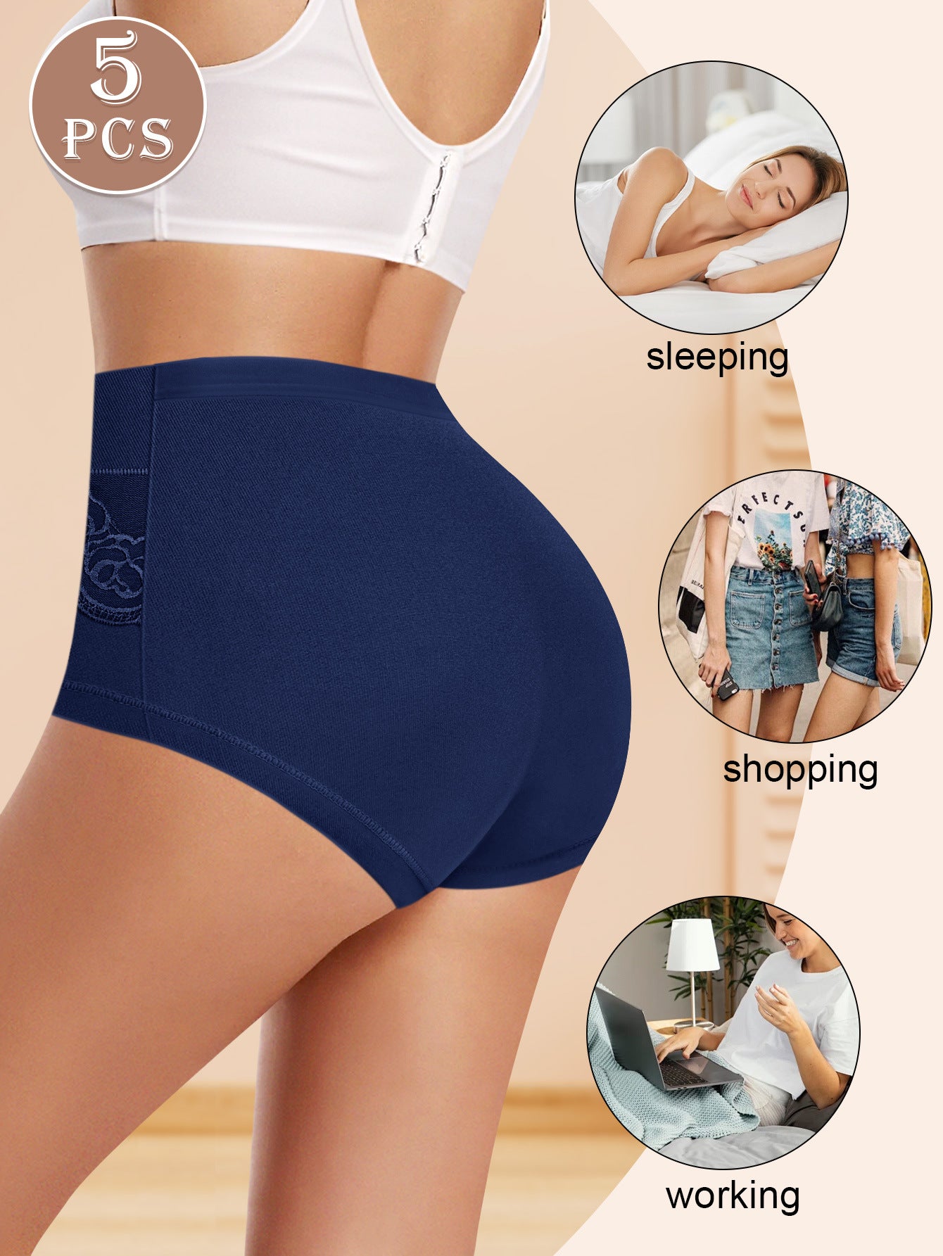 Florya Sculpt High-Waist Rose Mesh Briefs