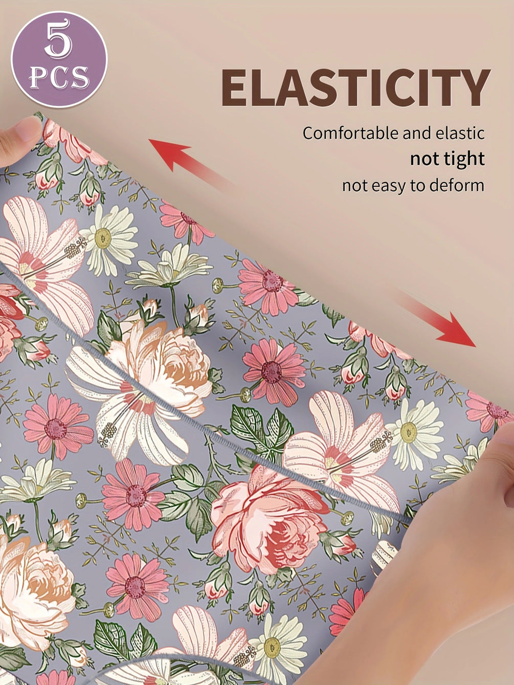 Elegance 5Pcs High Waist Briefs Soft, Breathable Comfort