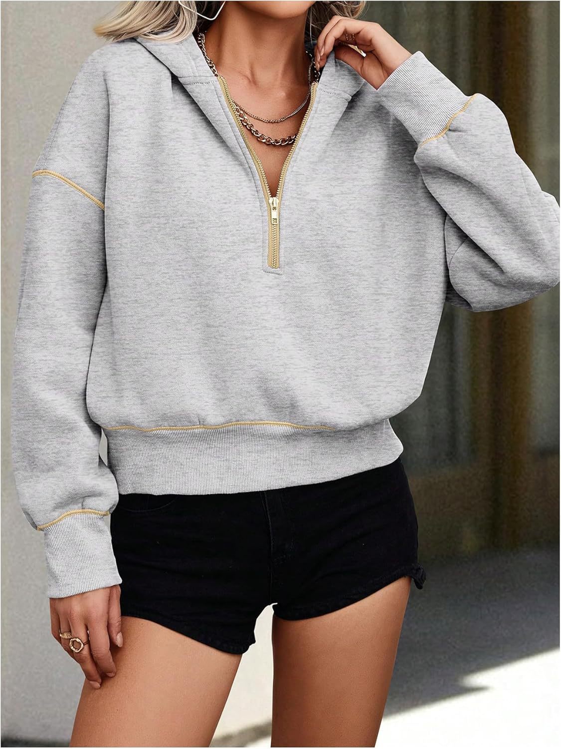 Women’s Cropped Fleece Half-Zip Hoodie