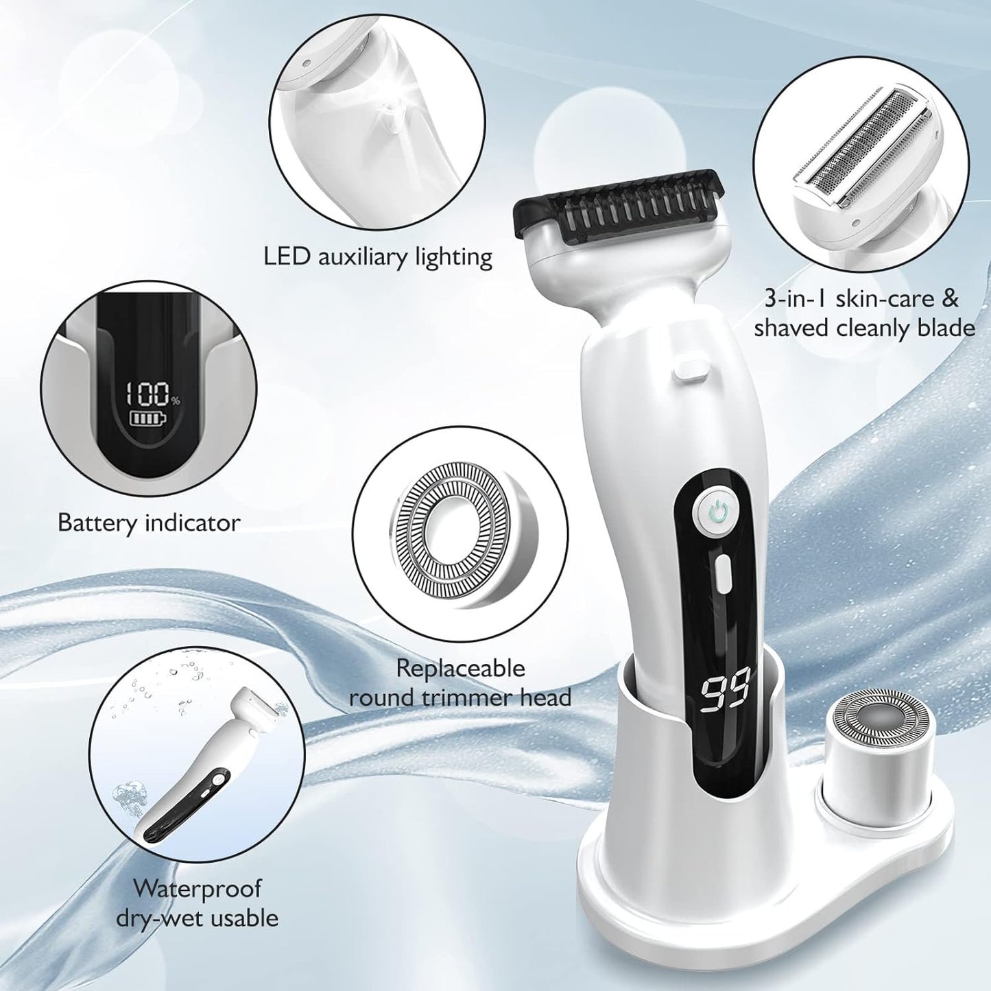 2 in 1 Electric Women Shaving With Lighting | Upgraded Version