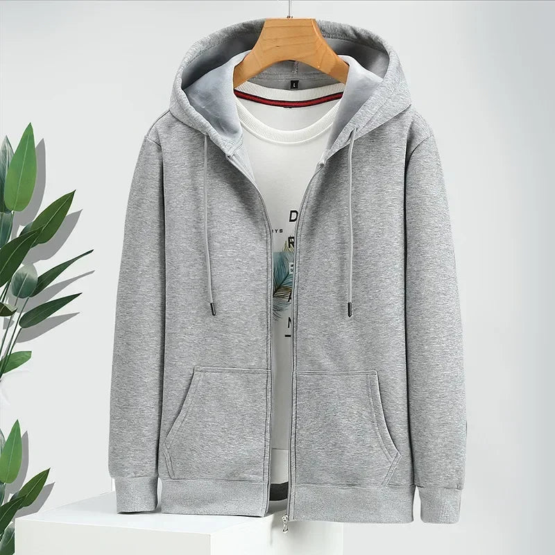 Winter Fleece Hoodies Solid Color Jacket