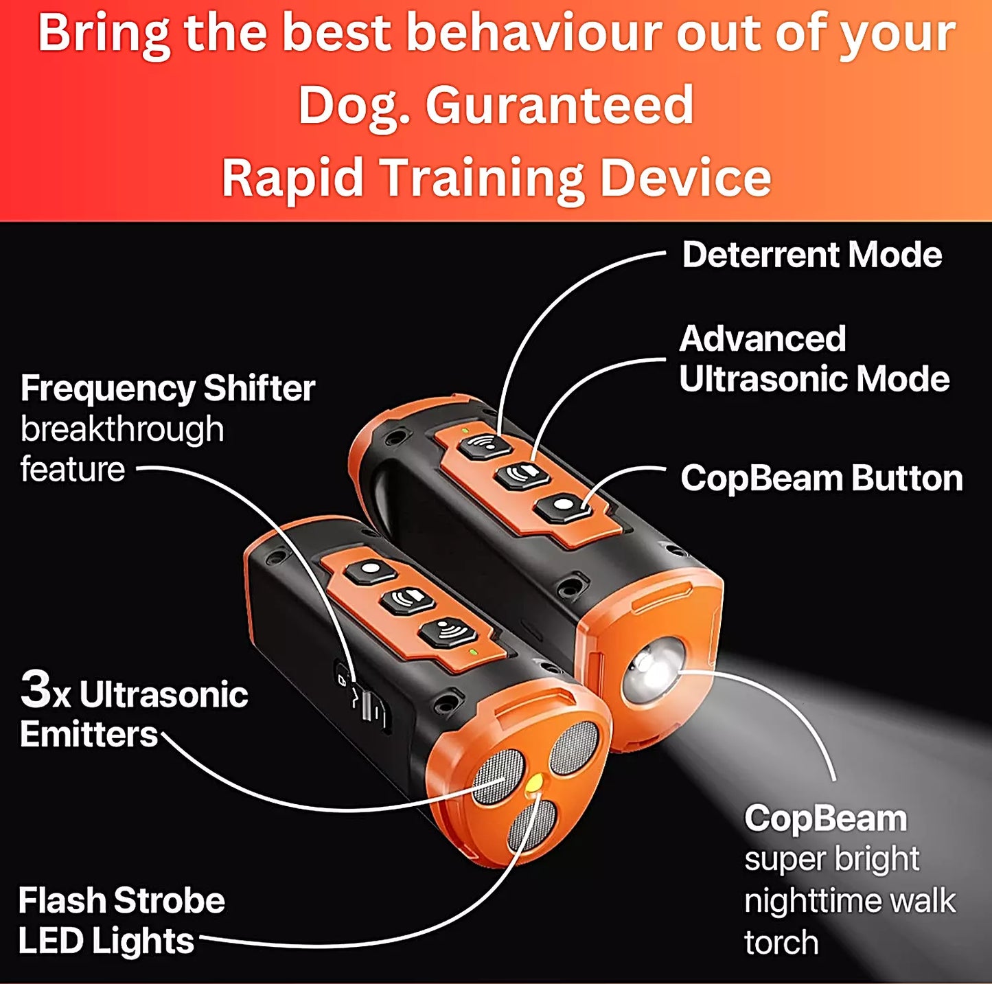 2025 Anti Barking Device for Dogs with LED Flashlight